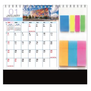 LFCL022 7 sheets Wire O Calendars with Sticky Pads