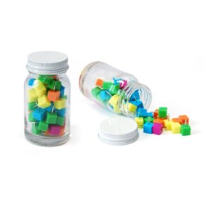 STCL004 Cube Shape Push Pin in Glass Jar