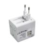 LFTA039 World Travel Adaptor with 2 USB ports in Grey Pouch 1