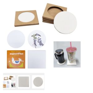 LFCO008 Ceramic Coaster with kraft box