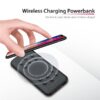 ITPB075 – 10000mAh – WIRELESS CHARGING – 4 X BUILT IN CABLE POWERBANK