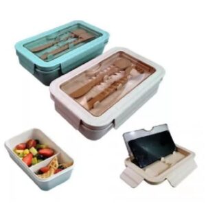 LFLB025 Eco friendly wheat lunchbox with spoon and fork