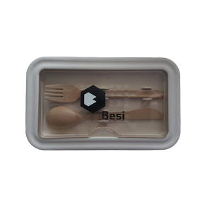 LFLB025 – Eco-friendly wheat lunchbox with spoon and fork