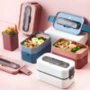 LFLB026 2 tier lunch box with cutlery set