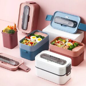 LFLB026 2 tier lunch box with cutlery set