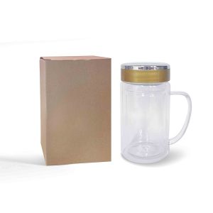 DWMU111 10oz Double Wall Glass Mug with filter