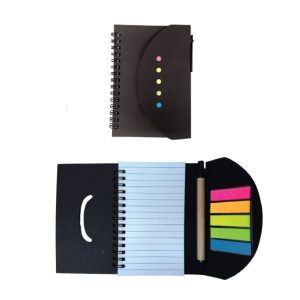 STNB079 A6 Recycle notebook with post it n pen