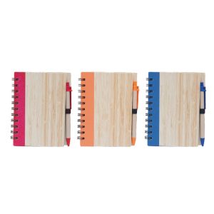 STNB086 Bamboo cover notepad with Pen