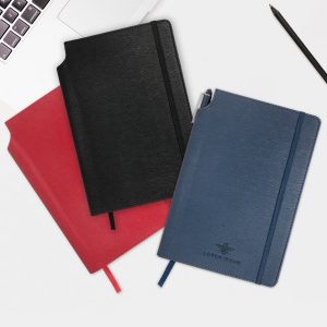STNB091   A5 Hard cover notebook with pen slot
